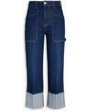 Veronica Beard Dylan Cropped High-rise Straight-leg Jeans - Blue