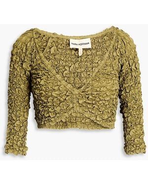 Mara Hoffman Aja Cropped Tm Lyocell Popcorn Top - Green