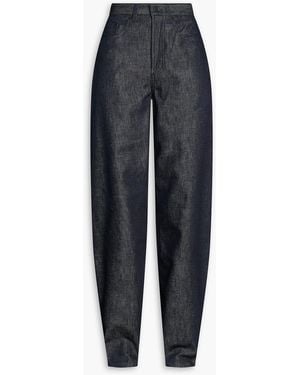 Mugler Lace-up High-rise Tapered Jeans - Blue