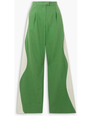 Ahluwalia Lagos Lyocell-twill And Cotton-blend Wide-leg Trousers - Green