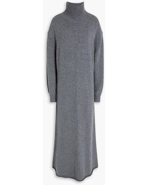 Maje Cashmere-blend Turtleneck Maxi Dress - Grey