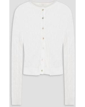 Vince Pointelle-Knit Cotton Cardigan - White