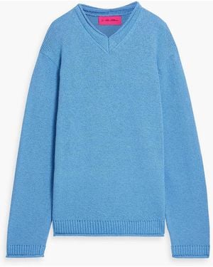 The Elder Statesman Nora Bouclé-Knit Cotton Jumper - Blue
