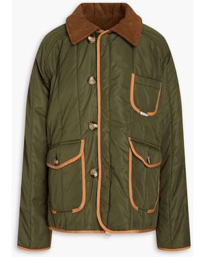 S.S.Daley Durham Corduroy-trimmed Shell Jacket - Green