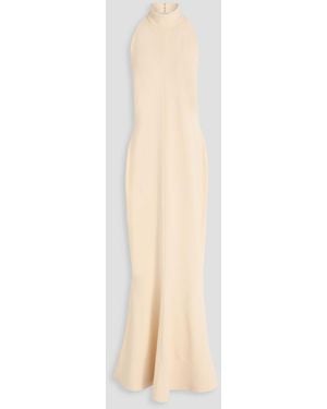 Solace London Lula Stretch-crepe Halterneck Maxi Dress - White