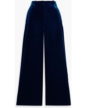 Theory Velvet Wide-Leg Pants - Blue
