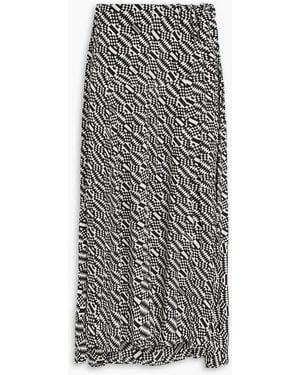 Isabel Marant Alona Printed Crepe De Chine Maxi Skirt - Black