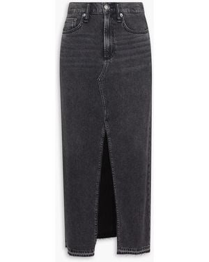 Rag & Bone Clara Denim Midi Skirt - Black