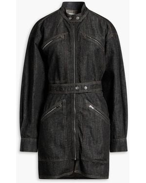 Isabel Marant Fanely Cotton And Hemp-Blend Mini Shirt Dress - Black