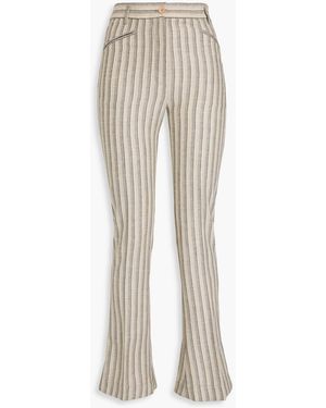 Acne Studios Striped Twill Flared Trousers - Natural
