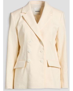 Sandro Cotton-blend Twill Blazer - Natural