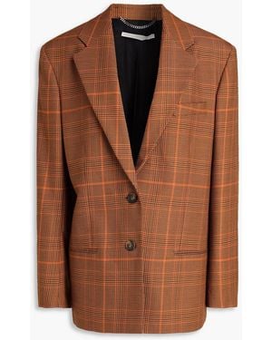 Stella McCartney Houndstooth Wool Blazer - Brown