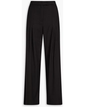 REMAIN Birger Christensen Pleated Crepe Wide-Leg Trousers - Black