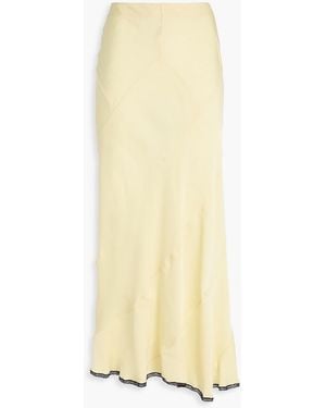 Rabanne Lace-Trimmed Cady Midi Skirt - White
