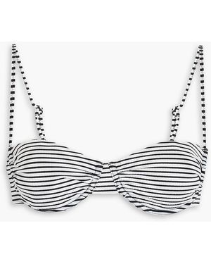 Solid & Striped The miranda bikini-oberteil aus seersucker mit bügel und streifen - Blau
