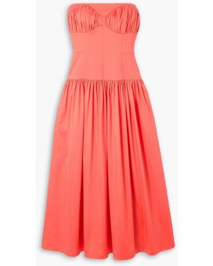 TOVE Lauryn Strapless Cotton-Blend Poplin Midi Dress - Red