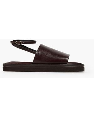 Victoria Beckham Pebbled-Leather Slingback Sandals - Black