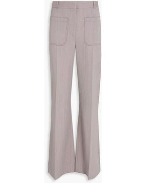 Victoria Beckham Wool Flared Trousers - Grey