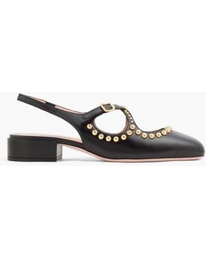 Bally Blariska 30 Studded Glossed-Leather Court Shoes - Black