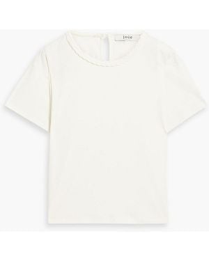 Joie Sola Braid-trimmed Cotton-jersey T-shirt - White