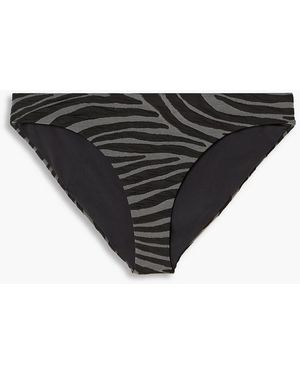 Mara Hoffman Dori tief sitzendes bikini-höschen aus stretch-jacquard mit tigerprint - Schwarz