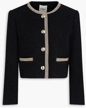 Sandro Embellished Bouclé-tweed Jacket - Black