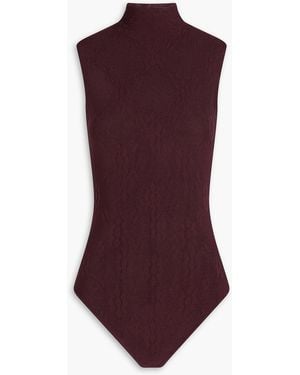 Victoria Beckham Jacquard-Knit Bodysuit - Purple