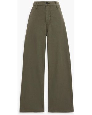 The Elder Statesman Cotton-Twill Straight-Leg Pants - Green
