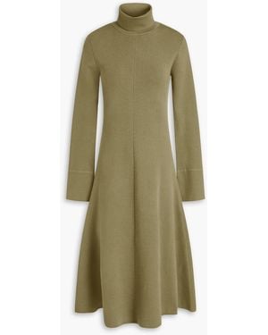 JOSEPH Silk-Blend Turtleneck Midi Dress - Green