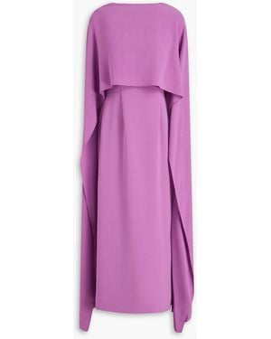 ROKSANDA Elina Cape-Effect Crepe Maxi Dress - Purple