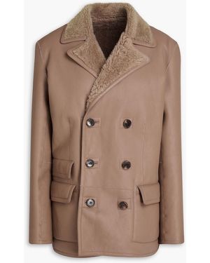 Theory Double-breasted Reversible Shearling Jacket - Brown