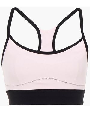 Solid & Striped Sport Soleil Cutout Printed Two-tone Stretch Sports Bra - Pink