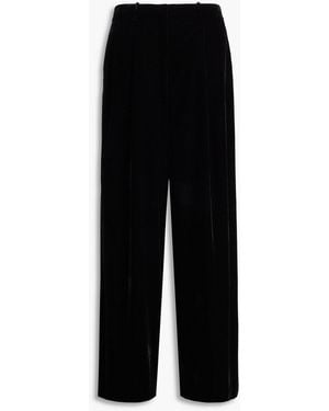 Theory Velvet Wide-leg Trousers - Black