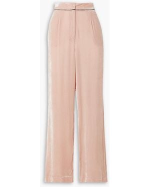 Sleeping with Jacques Pyjama-hose aus samt mit paspeln - Pink