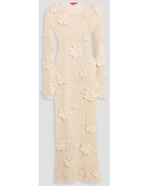 The Elder Statesman Crocheted Cotton Maxi Dress - Natural