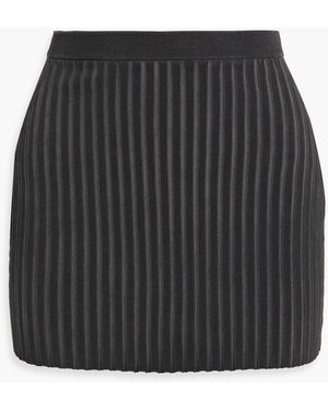 T By Alexander Wang Ribbed Cotton-Blend Mini Skirt - Black