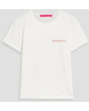 The Elder Statesman Surf-Yin Printed Cotton And Cashmere-Blend Jersey T-Shirt - White