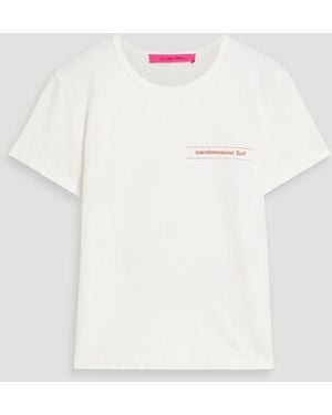 The Elder Statesman Surf-Yin Printed Cotton And Cashmere-Blend Jersey T-Shirt - White