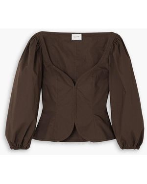 BEARE PARK Cotton-poplin Top - Brown