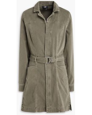 PAIGE Anessa Belted Denim Mini Dress - Green