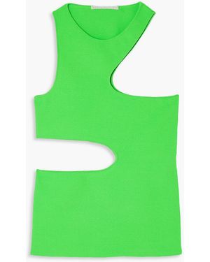 Stella McCartney Cutout Crepe Top - Green
