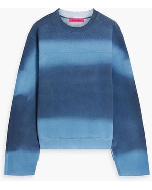 The Elder Statesman Daily Spray Tie-dyed Cotton And Cashmere-blend Fleece Sweatshirt - Blue