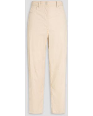 Theory Cotton-Twill Tapered Trousers - Natural