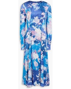 Erdem Floral-print Crepon Midi Dress - Blue