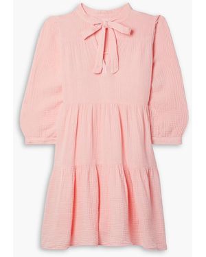Honorine Giselle Tiered Cotton-gauze Mini Dress - Pink