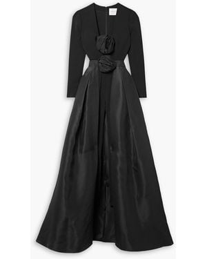 Carolina Herrera Convertible Appliquéd Cady Jumpsuit - Black