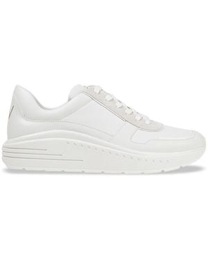 Stuart Weitzman Jaqi Two-Tone Leather And Suede Sneakers - White