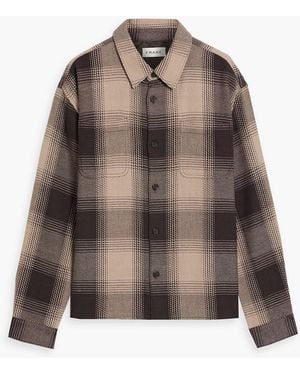 FRAME Checked Cotton-Jacquard Shirt - Brown