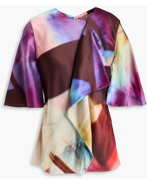 ROKSANDA Drapierte bluse "naiara" aus seidensatin mit print - Rot