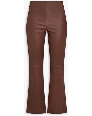 By Malene Birger Stretch-leather Flared Trousers - Brown